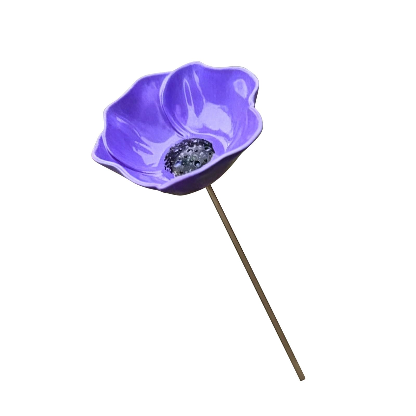 Unique Metal Flower Garden Accent That Serves As Safe Water Source for Backyard Wildlife Metal Flower Elegant Enhancement Garden Unique Attraction Decor Iron Basin Welcome Floral Stake Beneficial