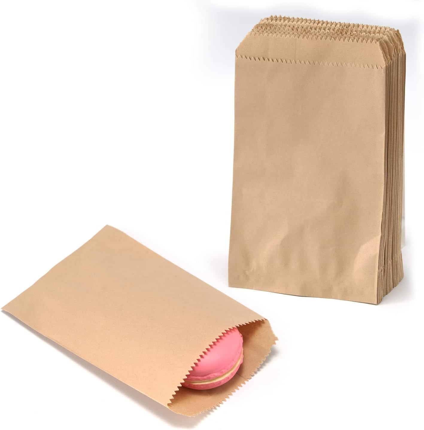 GANKEIC 3X5 Inch 100PCS Kraft Paper Flat Favor Bag Small