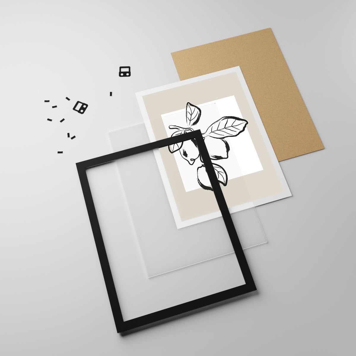 ARTTOR Poster Wandbild Kunstdruck 50x70cm Botanik Küche - 6145 - P2B | Vertikal mit schwarzem Rahmen Wohnzimmer Schlafzimmer Küche Büro Wanddeko Kunstposter ARTTOR