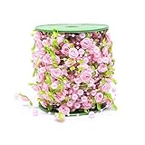 82 Feet Rose Pearl String Beads Garland for Wedding Party Crafts Decoration (Pink)