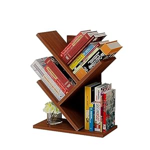 GAESHOW Bibliothèque à Arbre, Étagère à 4 Niveaux, Bibliothèque de Bureau, Étagère à Livres sur Pied, Étagère de Rangement pour Salon, Bureau, Chambre