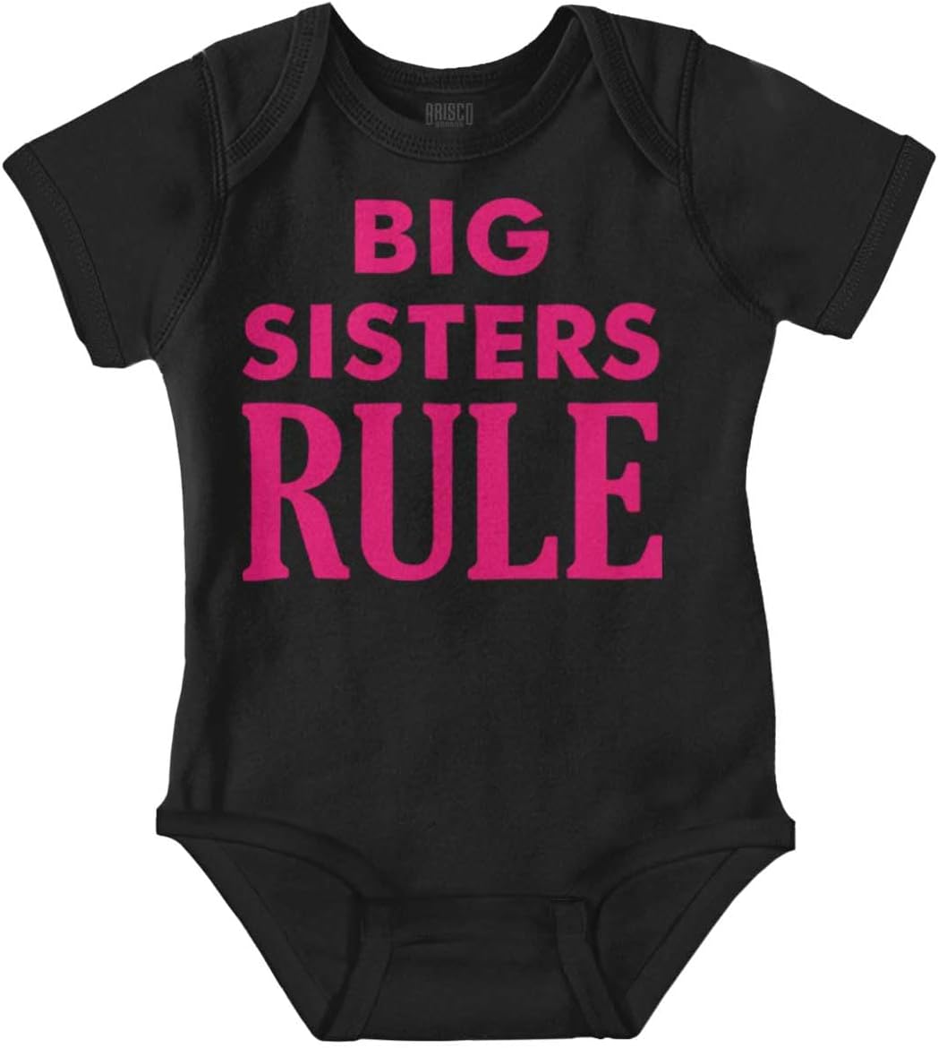 Brisco Brands Big Sister Rule Older Sis Family Love Baby Bodysuit Jumper Girls