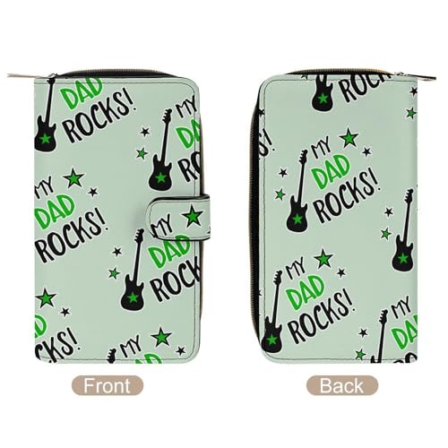 Guitar My Dad Rocks Long Wallet for Women Men Purses Coin Pouch Credit Card Holder Organizer3