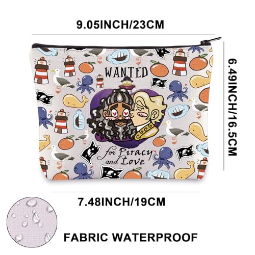 MYSOMY OFMD Stede and Edward Makeup Bag OFMD Merch Blackbeard Pirate Gifts Pirate Comedy TV Show Zipper Pouch (Piracy Love mb) - Image 2