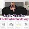 Kids Black Oversize Flat Sheet & 16 Deep Pockets Fitted Sheet - Twin Size Sheet Set - Pillowcase with Zipper Closure - Twin Sheets Sets for Girls/Boys