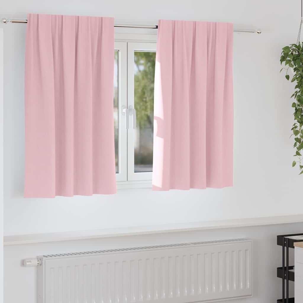 Cortinas opacas con anillas rosa bebé, 140 x 140 cm, 2 unidades, poliéster, protección visual con 80% – 90% de protección solar para salón, dormitorio, habitación infantil