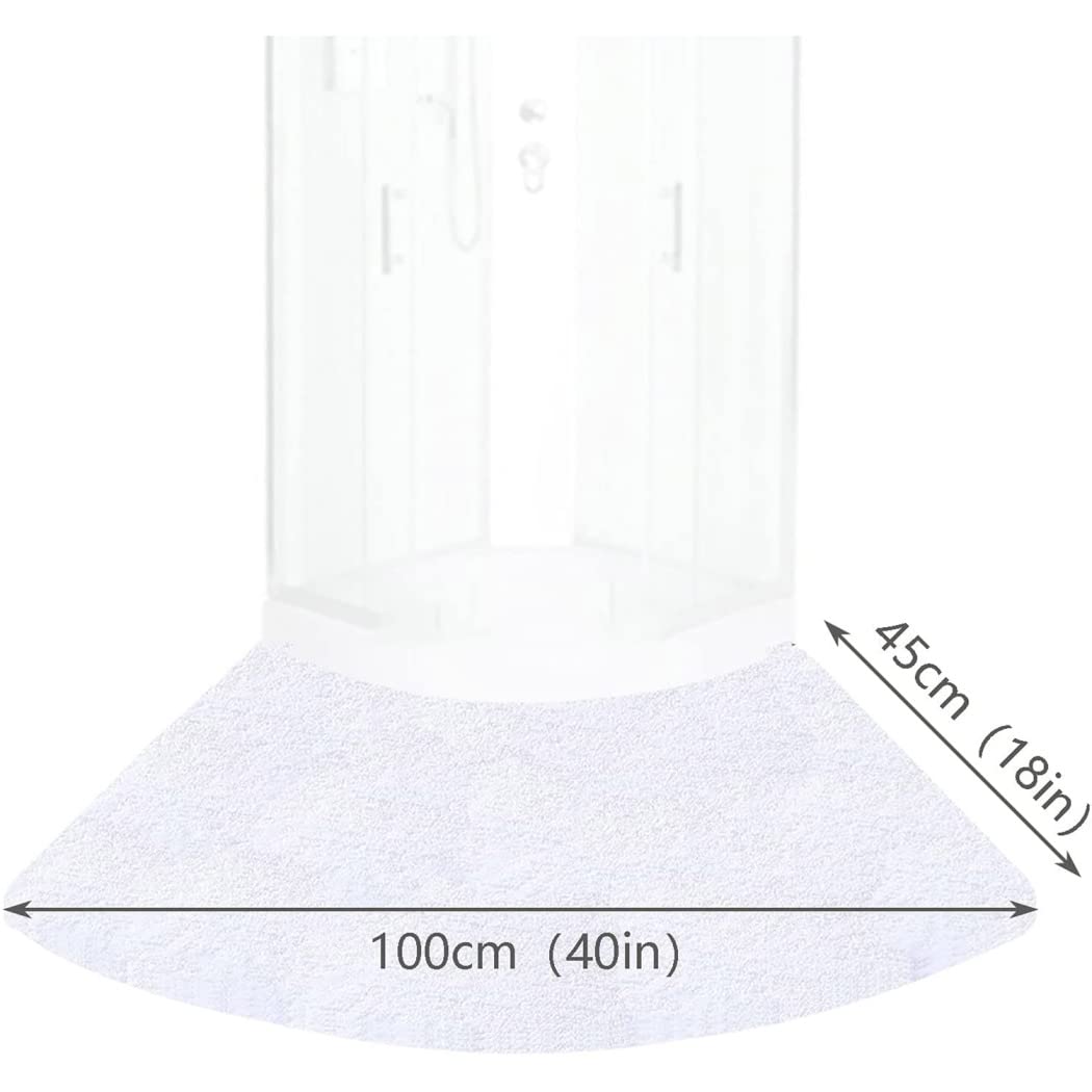Tappeto Doccia Angolare Tappeti da Bagno Curvo Antiscivolo Tappetino da Bagno Microfibre Morbide Assorbenti Tappetino Lavabile in Lavatrice,1,45X100 CM