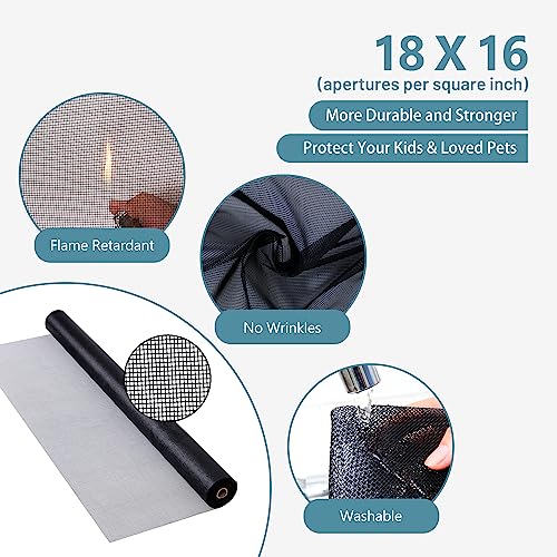 Baflotex Pet Screen 36" X25'For Door And Window, Patio Screen, Adjustable Door And Window Mesh, Pet Protection, Black Spblk3625 #TOP3