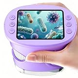 1000X Kinder Handy Mikroskop Lupe: Digitale Taschenmikroskop mit 2.0" IPS Bildschirm & 8 LED Licht - Geschenk ab 4-12 Jährige - Mini Magnifying Glass - Kids Gartenspielzeug Violett