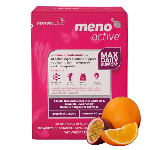 Meno Active Supplement - Support for Menopause and Post-Menopause - Multi-Nutrient Sachet with Vitamins & Minerals, Omega-3 & Botanical Capsule Support for Women - 30 Day Supply