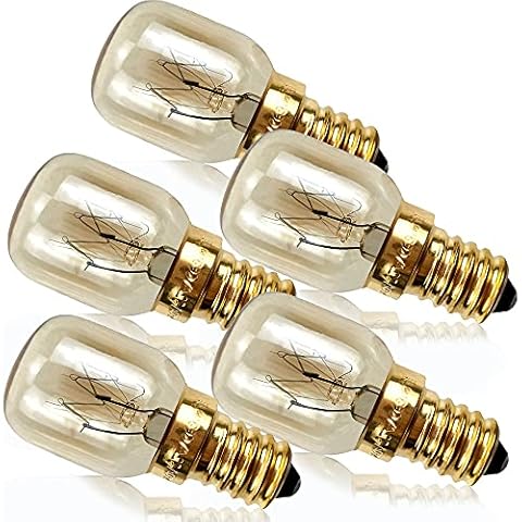 YANUODA Oven Bulb 25W 300°C Small Edison Screw E14 Brass Base Salt Lamp Bulb Pygmy Lamp Cover