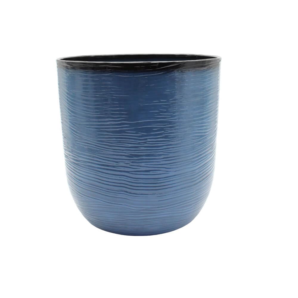 Gardening Naturally Cactus Recycled Ceramic-Effect Planter – Frost-Proof and UV Resistant, 34.9cm x 35cm By Flowersea (Blue)