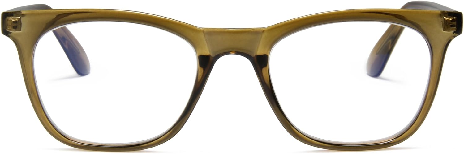 2SeeLife Blue Light Reading Glasses for Men & Women – Small-Medium Fit, Sturdy Frame, Spring Hinges, Premium Readers, Green, +1.25