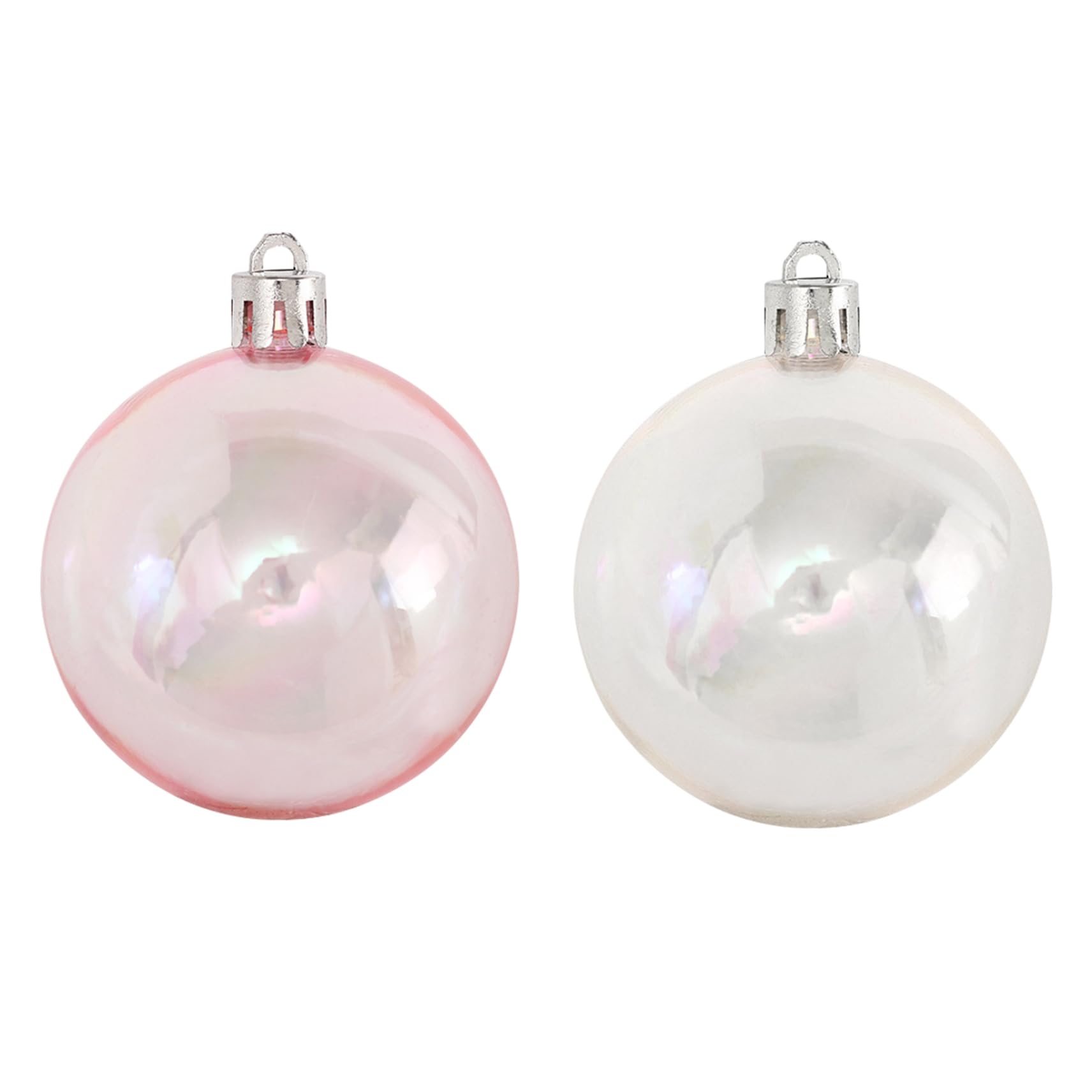 Mini adornos iridiscentes, bolas de adornos iridiscentes, 30 piezas de bolas de Navidad transparentes, 4 tamaños diferentes, colgantes, rellenables para árbol de Navidad, decoración de fiestas navide