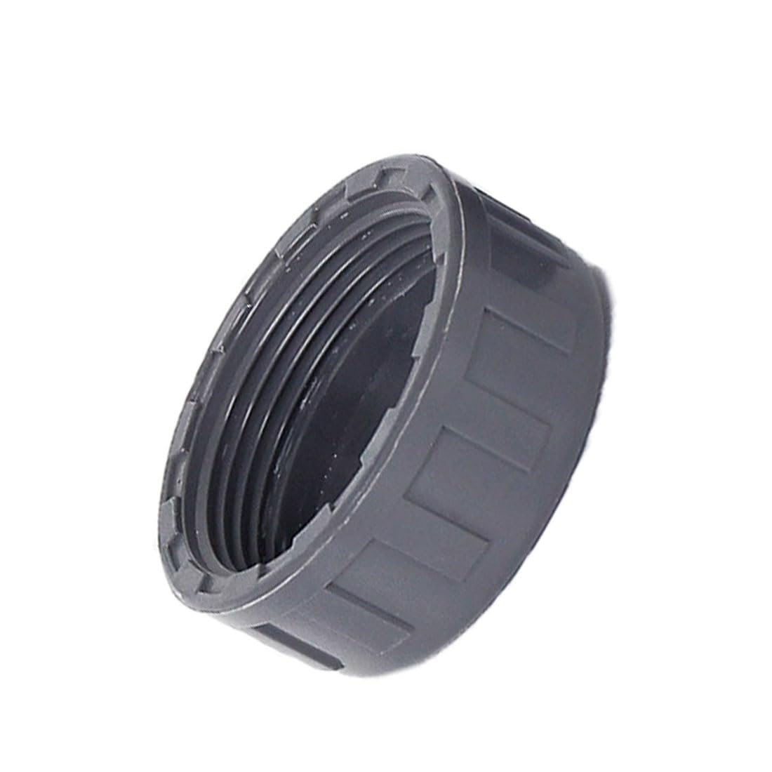 Raccord d'obturation d'extrémité de tuyau en PVC fileté interne pour conduites d'alimentation en eau, vannes de vidange et raccords de plomberie gris. 40mm