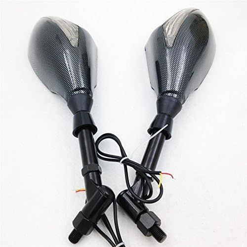 Miniatura 7 de SMT-Integrado LED Señales de Giro Espejos Laterales Compatible con Cruiser Chopper Carbono Con Tornillos M10 Tornillo Nuevo [B075VLPYBF]