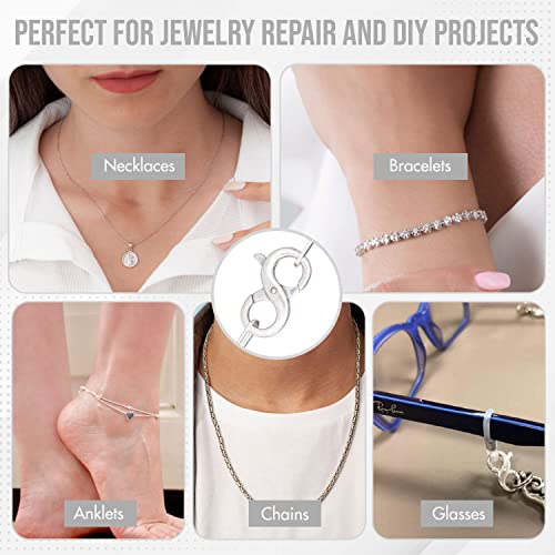 Lobster Clasp Necklace Bracelet Extender .925 Sterling Silver - Closures Claw For Jewelry Finding Repair Kit Diy Supplies - Made In Italy (15.5Mm X 7.5Mm, Sterling Silver) #TOP4