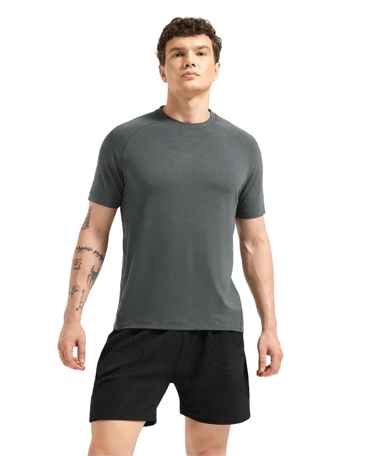 wellbi Bamboo Performance T-Shirt for Men | Raglan Sleeve Gym Training Sportswear | Quick Dry Moisture Wicking Anti-Bacterial | Ultra-Soft Breathable Eco-Friendly Activewear-picture-56