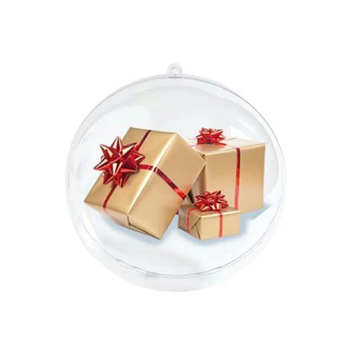 20 pièces Boule Transparente de noël Boules d'arbre de noël boîte Boule Ornement Cadeau de Mariage présent décoration de fête-8cm