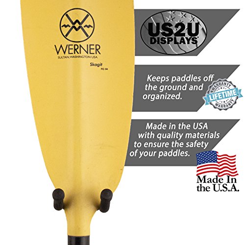 US2U Displays Vertical Paddle Hanger and Oar Storage securely Holds Kayak Paddle on Flat Surface - Made in USA – US06-FW-P - Thumbnail 3
