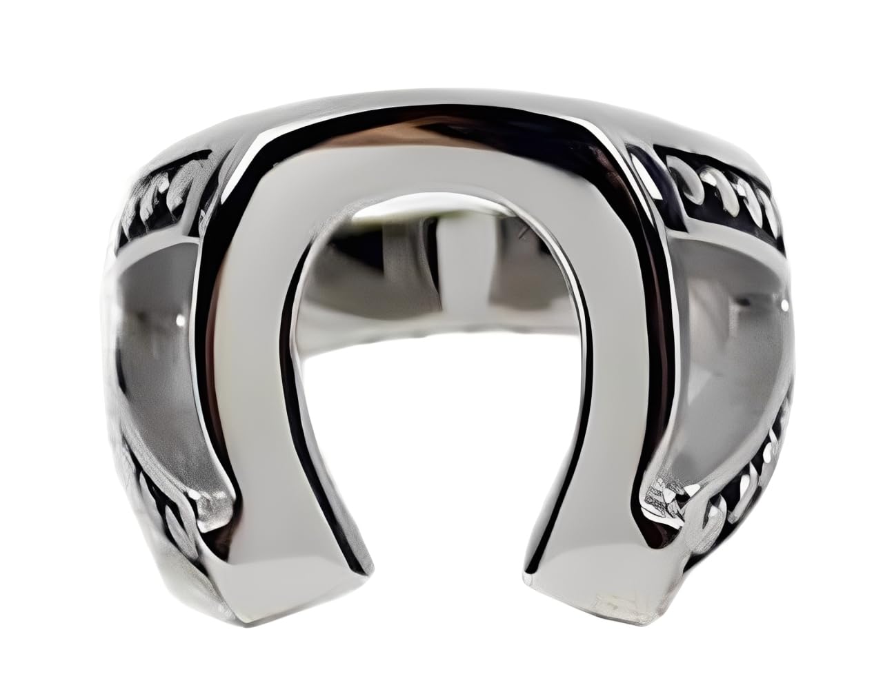 Justified Horseshoe Ring Marshal Raylan TV Props Replica Stainless Steel Western Style Horseshoe Bang Cosplay Costume Prop (US Size 9)