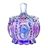 SOCOSY Royal Embossed Clear Glass Apothecary Jar With Lids, Candy Jar Containers Wedding Candy Buffet Jars Crystal Jewelry Box Food Jar 7oz - Pumpkin, Purple