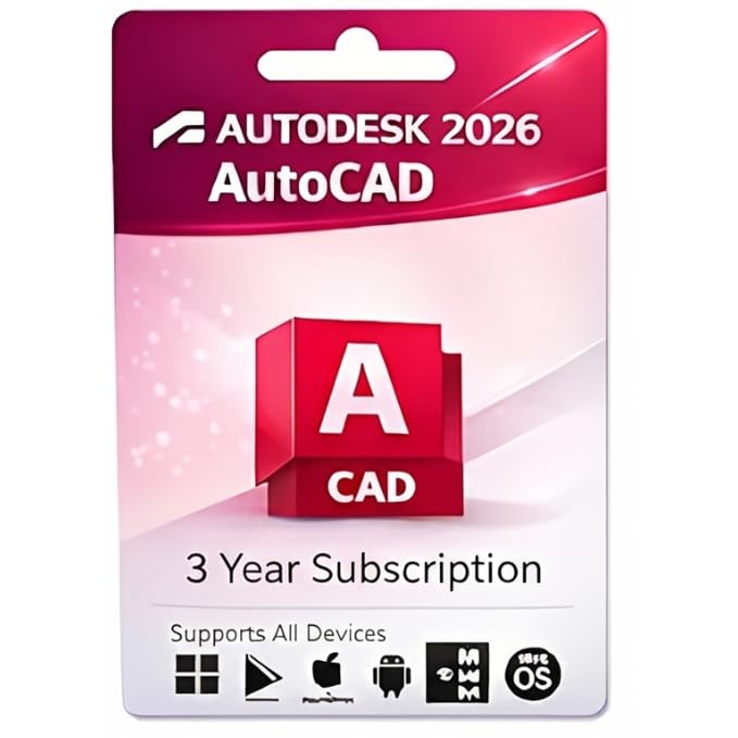 AutoCAD Software for pc + 40 Autodesk Apps Subscription Valid for 3 years DELIVERY in 10 mins  (Latest 2023-2027 with Multiple Languages) for Win