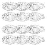 UKCOCO Sartenes Desechables Tipo Concha de Aluminio para Vieiras, Bandejas para Barbacoa y Horno, 100 Unidades Pequeñas para Mariscos y Aperitivos en Fiestas