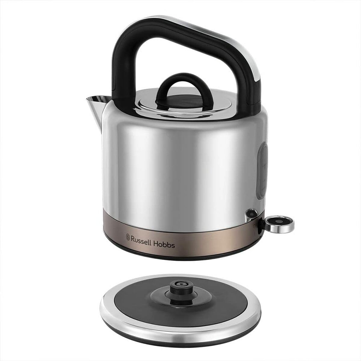 Russell Hobbs czajnik elektryczny, strefy szybkiego gotowania, kontroler strix,szczotkowana stal nierdzewna, idealny kształt dziubka, ergonomiczny, 1,5L, 2400W, titanium, Distinctions 26422-70