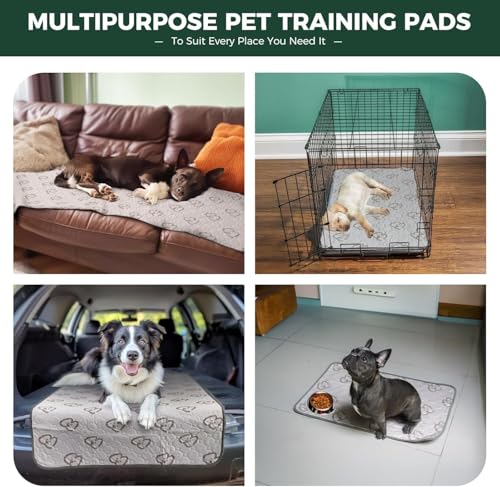 Image of FXW Washable Pee Pads for Dogs, Leak-Proof & Non-Slip, Specifically Designed for 18inch Cages, 11 inch x 17 inch Rectangle, Khaki, 1 Pack