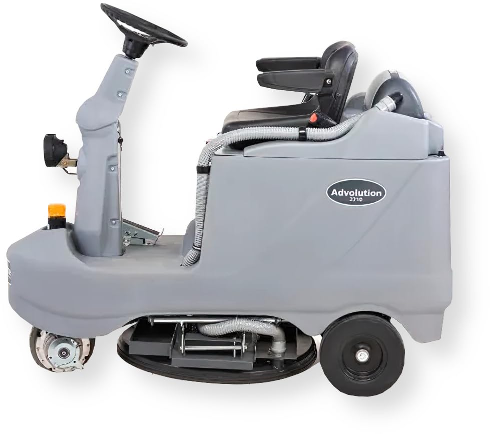 Image of Advance 56422185 Advolution 2710 Battery Powered Rider Floor Burnisher, Six 312AH AGM Batteries Onboard Charger, 27 Inch Pad, High Productivity, Ride On Commercial Burnisher