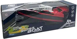 Super Lancha Controle Remoto, Barco Sport Veloz Com 2 Motores (Vermelho)
