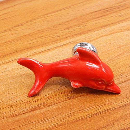 Cabinet Pulls - Children Drawer Handles Fish Shape Furniture Handle Kid Cabinet Door Ceramic Cupboard Knobs Cute - Template Emtek In Gliderite Soft Two Fish Hafele Champagne Transitional