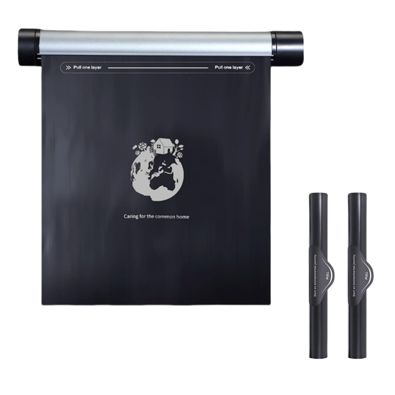 Roller Type Trash can, Aluminium Alloy Rotating Store Design Garbage Can for car, Car Trash Bag Hanging car Trash can Waterproof Gray