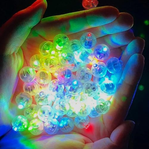 Bacxzomx 120 peças mini luzes de balão LED, LED candeeiro balão redondo, mini luzes para balões para lanternas de papel, Natal, casamentos, aniversário, Halloween, festas (cor)