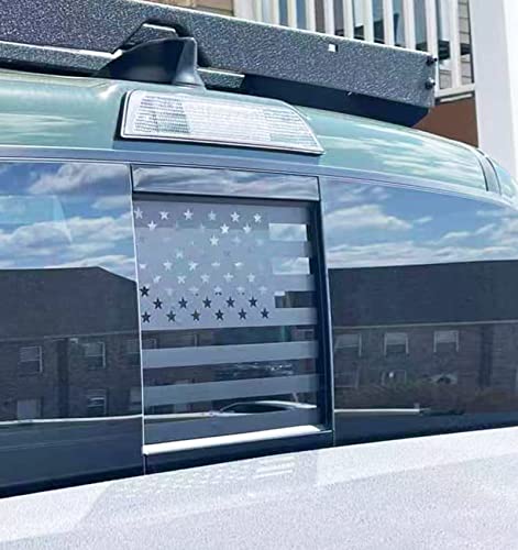 Image of Xinghe Rear Middle Window American Flag Decal for Truck, Matte Black USA Flag Decal for Truck Back Sliding Window, Waterproof Vinyl (for Tacoma 2016-2023)