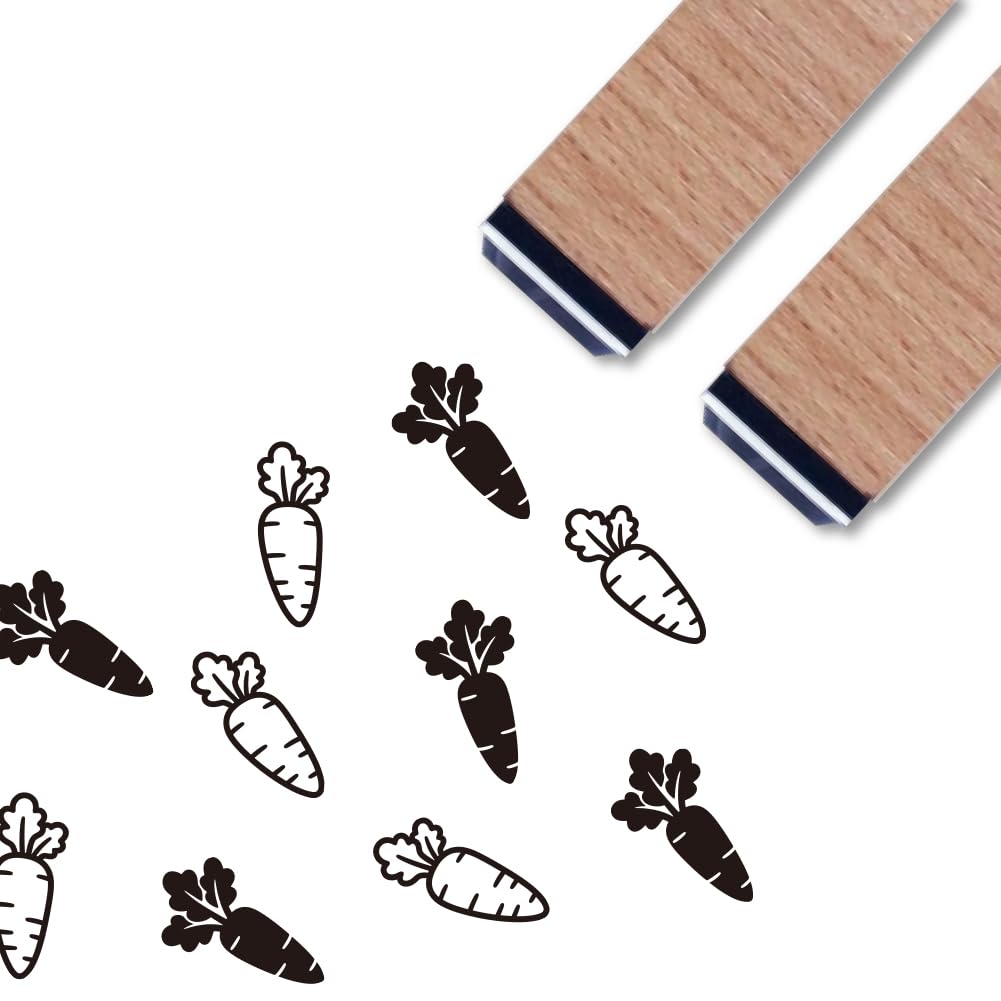 ANATTASOUL Carrot 2PCS Wooden Rubber Stamps for Crafting DIY