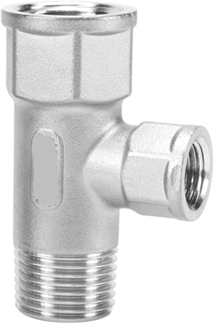 304 Stainless Steel Variable Diameter Internal and External Wire tee reducing Medium and Small Joints Internal and External Threaded tee 1 inch 6 Minutes(Outside-G1/2*within-G3/8*G1/2)