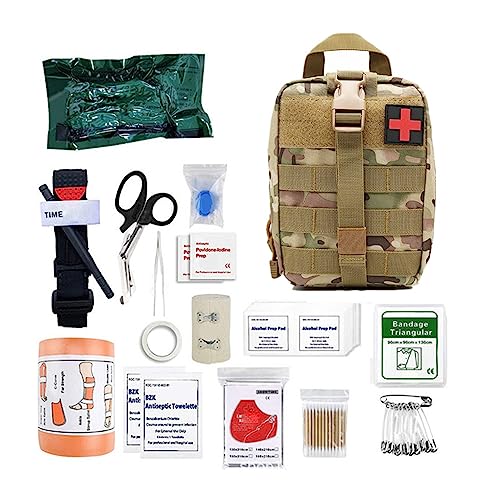 多目的救急セット、キャンプに必須の緊急キット、アウトドア旅行用品、16種類の救急用品を含む(C)
