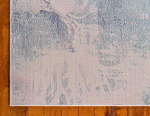 Unique Loom Positano Collection Coastal Modern Coral Lobster Shells Light Blue Area Rug (5' x 8') - Image 10