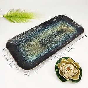 Ceramic Serving Dinner Plate Set, 4-Piece for Main Meals, Tacos, Lunches, Snack, Platters - Microwave and Dishwasher Safe, Scratch Resistant, Kitchen Serving Dinnerware, Black 12.4 Inch Ceramic Serving Dinner Plate Set 4 Piece for Main Meals Tacos Lunches Snack Platters Microwave and Dishwasher Safe Scratch Resistant Kitchen Serving Dinnerware Black 124 Inch