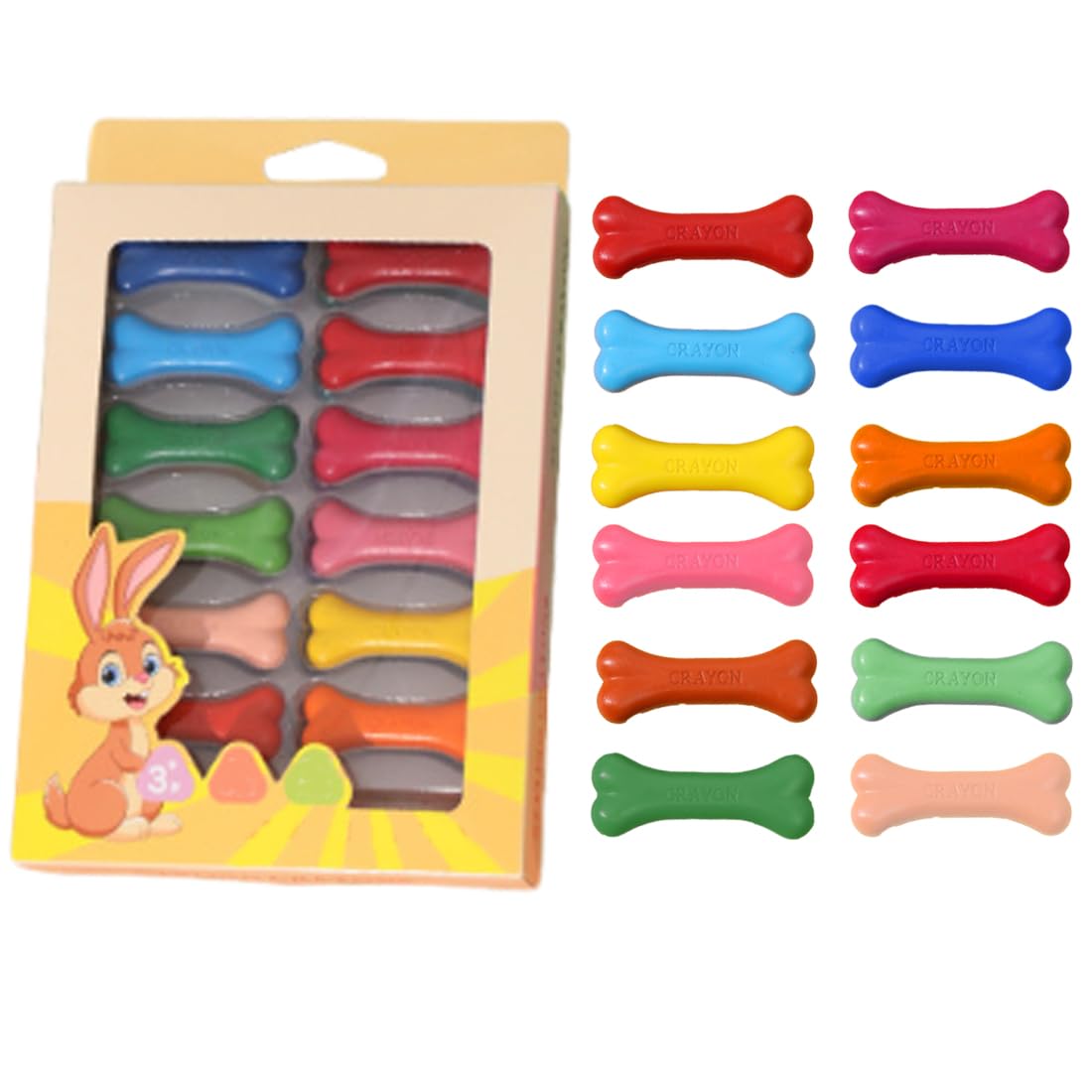 HAMKU 12 colores ceras de colores Lápices de colores para niños pequeños para niños de 1 a 6 años para graffiti infantil