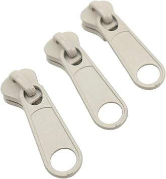 Leekayer 15PCS #10 Grey Zipper Pulls for Resin Plastic Zipper Coat Jacket