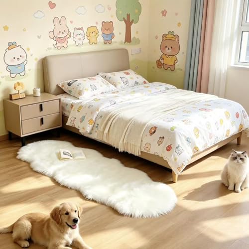 Tapete corredor de felpa blanca 2x6 ft, lavable a máquina miniatura 4