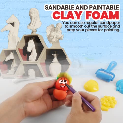 Image of 3.3 lbs Moldable Cosplay Foam Clay (White) - High Density and Hiqh Quality for Intricate Designs | Air Dries to Perfection for Cutting with a Knife or Rotary Tool, Sanding or Shaping (Pack of 2)