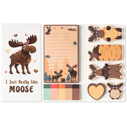 B1ykin Sticky Notes Set - 550 Sheets Memo Writing Pa9d Heart Moose Design
