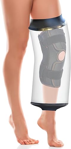 Funda fundida para la rodilla para la ducha, de tamaño grande, protector impermeable para la rodilla para la cirugía de reemplazo de rodilla,