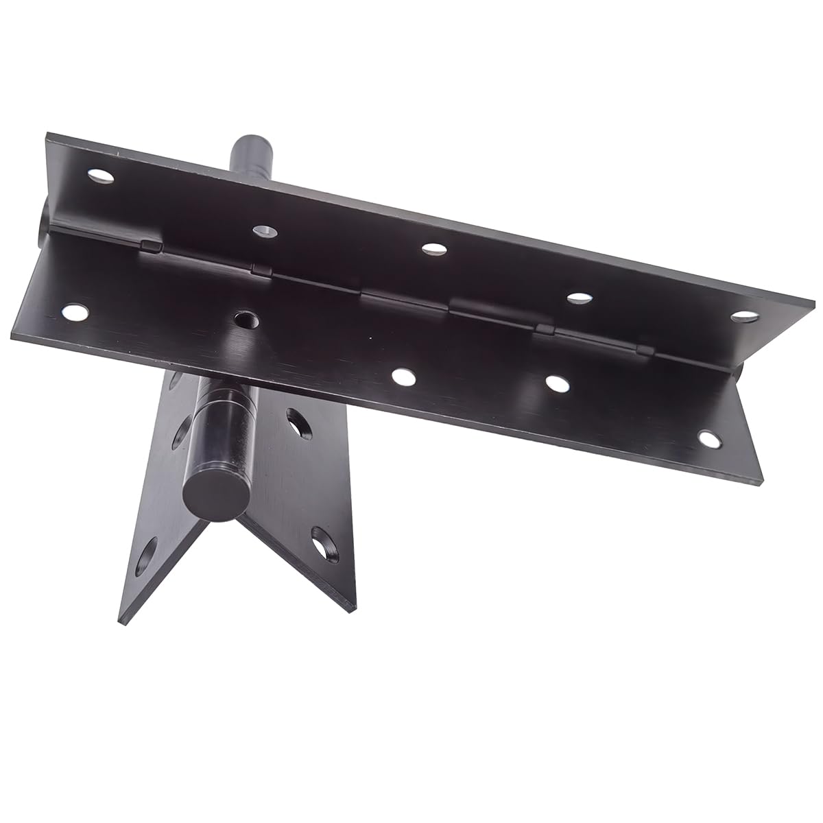 2 bisagras de puerta de acero inoxidable de 8 pulgadas con esquina cuadrada para puerta de madera resistente, 1/8 pulgadas de grosor, negro mate (negro)