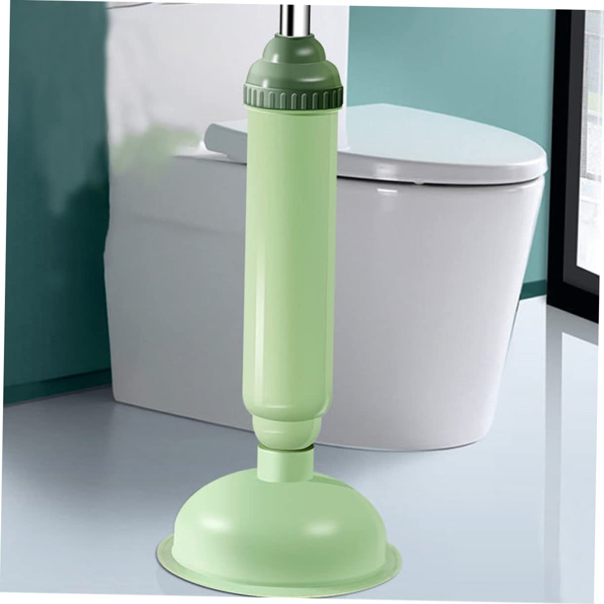TOPBATHY Stura Water a Pressione per WC, Stantuffo per Bagno e Hotel, 2 Pezzi in PVC e Acciaio Inox, Facile da Pulire, Rimuove Ostruzioni