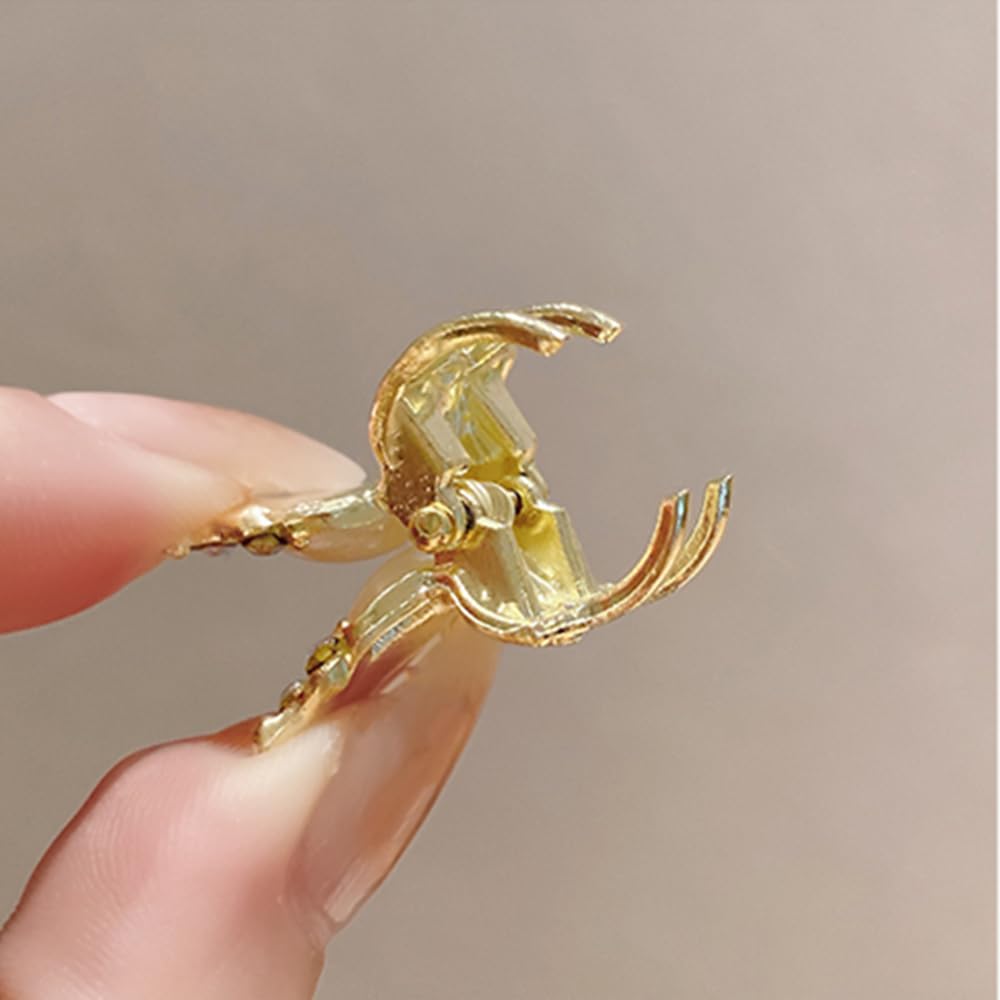 Butterfly Hair Clips, Mini Hair Claws, 2 PC Small Hair Jaws for Party Wedding Daily Gold Hair accessories for Women Ladies Bridesmaids - Image 3